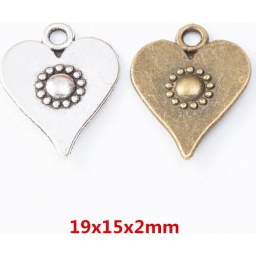 60 pieces of retro metal zinc alloy Love pendant for DIY handmade jewelry necklace making 7963