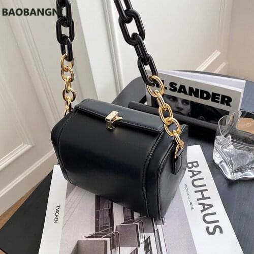 Mini Black Box Design PU Leather Crossbody Bags for Women Spring Luxury Handbags and Purses Female Trend Chain Shoulder Bag