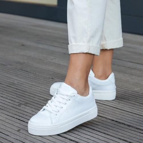 Mio Gusto brand CAMERON, White / Black / Pink Colors, 3Cm Platform, high Quality Womens Comfort Sneaker Sport Shoes