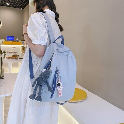 2021 Fashion Waterproof Nylon Backpacks Women Big Small Travel Backpack for Teenager Girls Female Shoulder Bag Mochilas Pendant