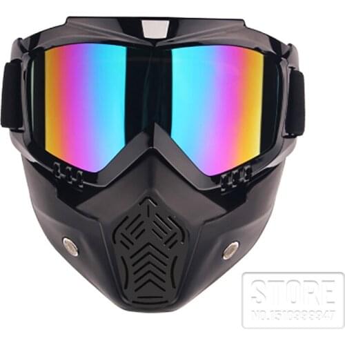 Motorcycle helmet goggles Dust Mask Detachable Motocross goggles Mouth Filter Modular Motocross Helmets motorbike glasses