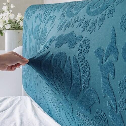 European Jacquard Bed Head Cover Dust Cover European-Style Velvet Solid Color Bed Cover Full Enclosed Elastic Protective Cover