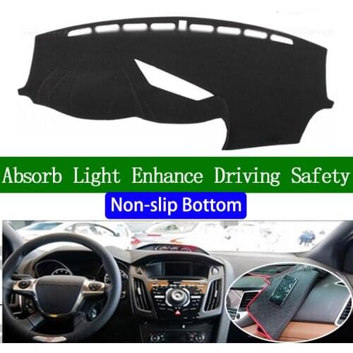 For Ford foucs ST 2012 2013 2014 2015 2016 Non-slip Bottom Dashboard Cover Car Decals Car Stickers Interior Car Accessories