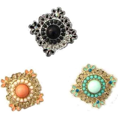 New handmade 30pcsx (3colors equally mixed) crystals enamel beaded metal flatback button fashion garment accessory