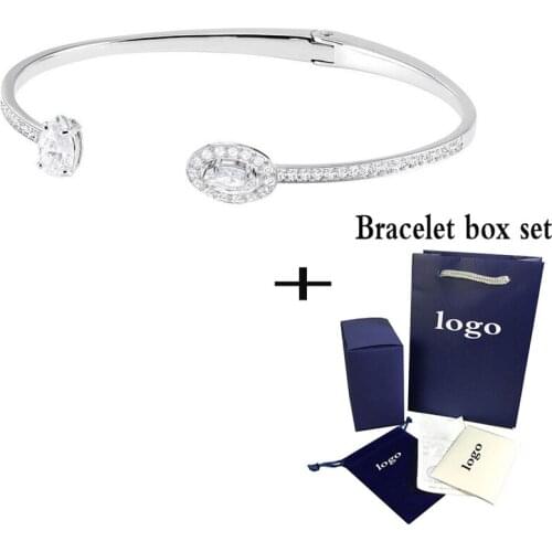 2021 new double Oval Crystal Bracelet with opening for Valentine‘s Day