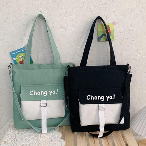 Casual Letter Printed Women Shoulder Bag Female Tote Handbag Lady Large Capacity Eco Reusable Canvas Shopping Bags Summer Pocket