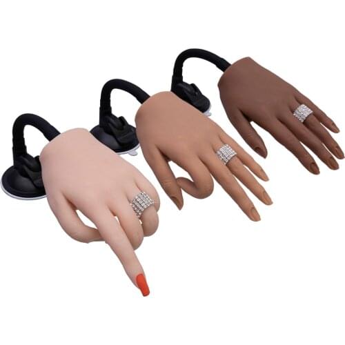 Female Lifesize Realistic Practice Nail Training Practice Hand Model Fake Hand Nail Silicone Practice Hand with Bracket Stand