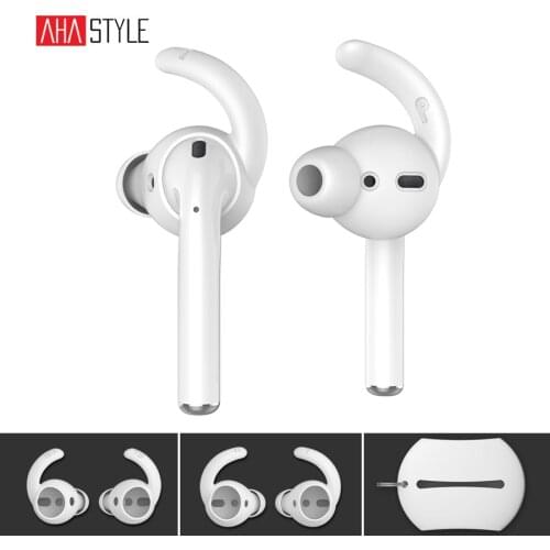 Silicone Ear Hooks Covers for Apple Airpods 2 Headphones Case Noise Reduction Eartips Hook Cap Case for iPhone Earpods XS X 8 7