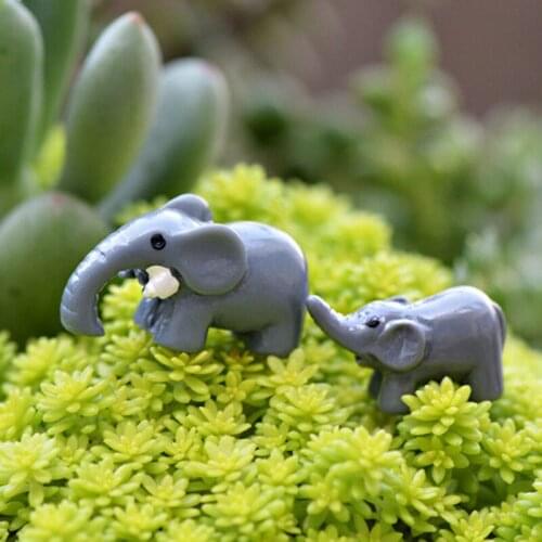 Elephant Mother Set Animal Miniature Fairy Garden Home Houses Decoration Mini Craft Micro Landscaping Decor DIY Accessories