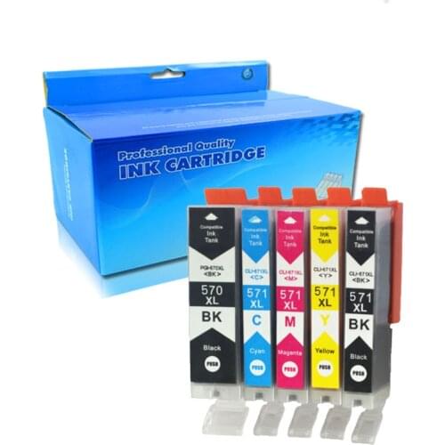 1SET Compatible Ink Cartridges for Canon PGI-570XL CLI-571XL with Canon PIXMA MG5750 TS5050 MG5751 MG5752 MG5753 MG6850 MG6851