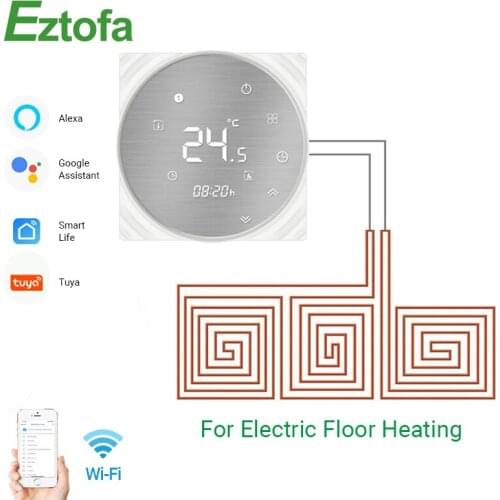 WiFi Smart Thermostat Temperature Controller Electric Underfloor Heating Tuya APP Remote Control Work With Alexa Google Home