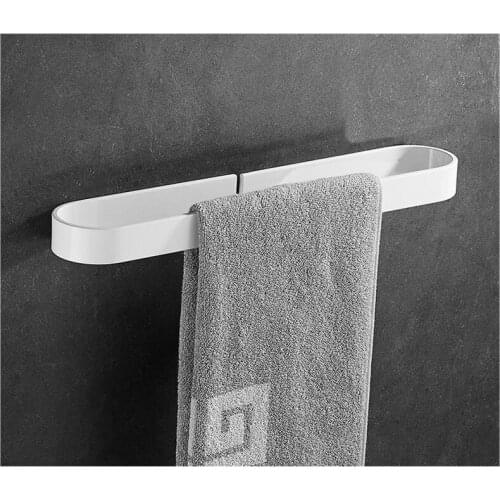Vidric Towel Ring aluminum black or white Toilet Towel Hanger Storage Shelf no need drill Bathroom Accessories Towel Bar Towel R