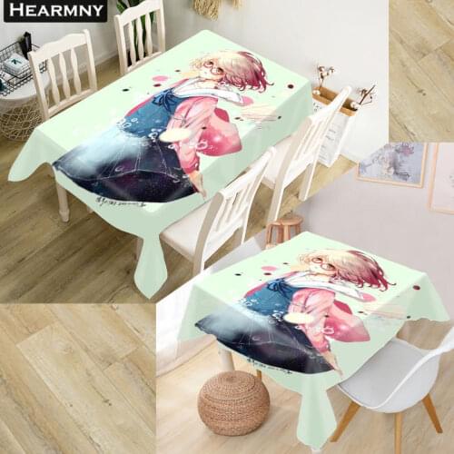 Kyoukai No Kanata Tablecloth Waterproof Oxford Fabric Square/Rectangular Tablecloth For Wedding Table Cloth Cover TV Covers