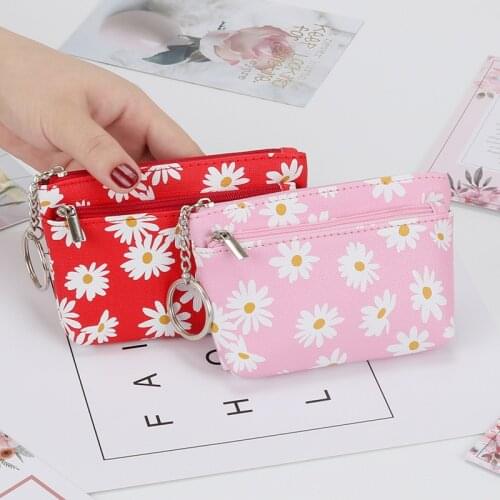 Coin Women Wallets Clutch Money Bags Female Pouch Key Card Holder Zipper Change Purse Wallet Fashion Print Flower Mini purse