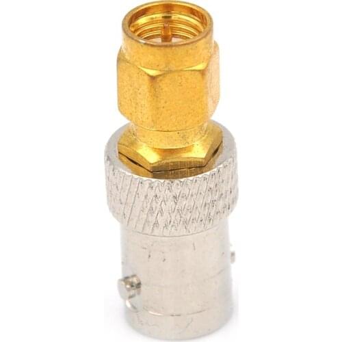 1Pc Gold Tone SMA Male to Silver Tone BNC Female Connector Adapter