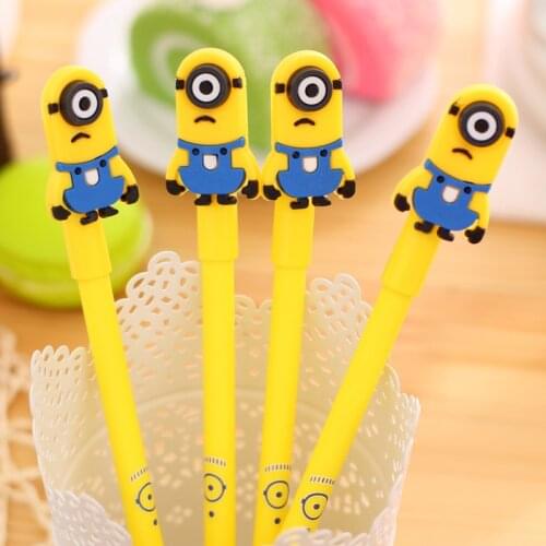 40 PCS creative cartoon yellow one neutral pen 0.38 mm black students stationery neutral pen