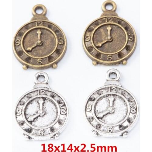 40 pieces of retro metal zinc alloy clock pendant for DIY handmade jewelry necklace making 7678