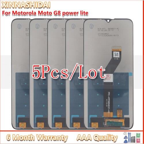 5 Pcs LCD Display For Motorola Moto G8 Power Lite XT2055-2 LCD Display Touch Screen Assembly Replacement