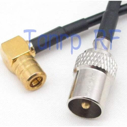 6in TV male plug to SMB female right angle 90 degree RF connector adapter 15CM Pigtail coaxial jumper RG174 extension cord cable