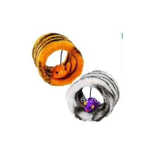 Free shipping Pet toys,cat tunnel with mouse cat toy with mice four colors 20pcs/lot