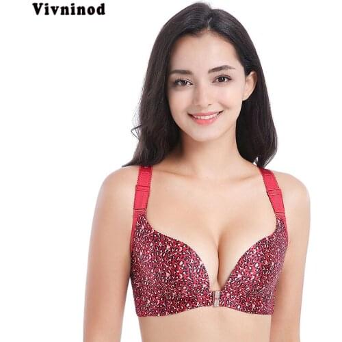 Front Closure Brassiere Sexy Plus Size Bras For Women Seamless Bra Push Up Lingerie Big Large Cup Underwear Backless Bralette BH