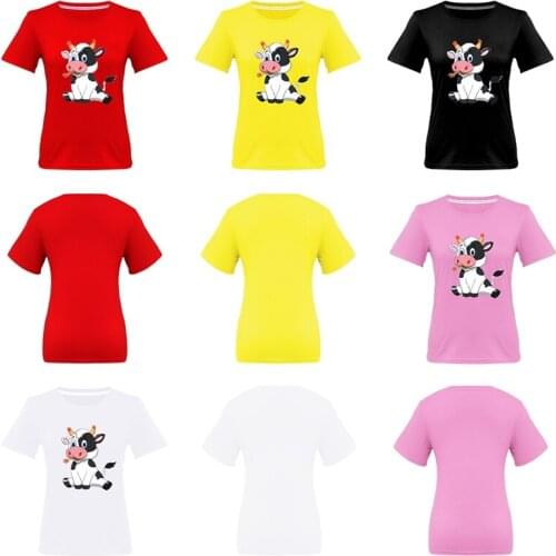 Kids Fashion Casual New Year of the Ox Short Sleeve Parent-Child T-Shirt Top