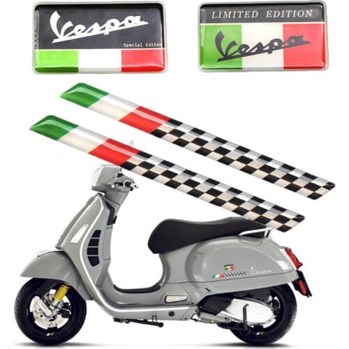 For Vespa GTS GTV LX Sprint Primavera 50 125 150 250 300ie Scooter 3D Sticker Body Shell Decal Protector Fairing Emblem Badge