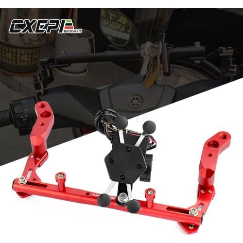 For YAMAHA NMAX155 NMAX125 NMAX N-MAX 155 125 2017-2020 2019 Motorcycle CNC Mobile Phone Stand Bar Steering Damper Balance Lever
