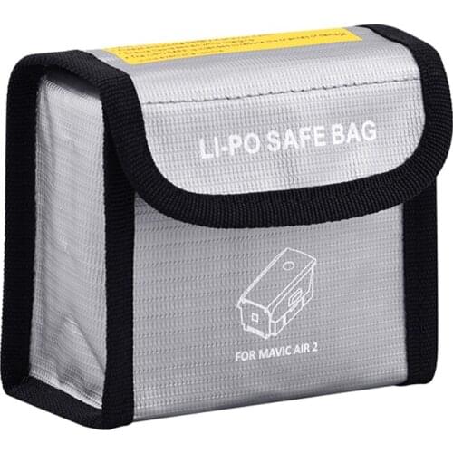 Two-Grid LiPo Safe Battery Explosion-Proof Protective Bag for DJI Mavic Air 2 Drone Battery Storage Bag