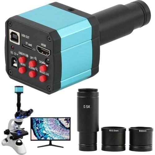 18MP 1080P 60FPS HDMI USB Electronic Eyepiece Video Microscope Camera Mounting Size 23.2mm With Ring Adapters 30mm 30.5mm