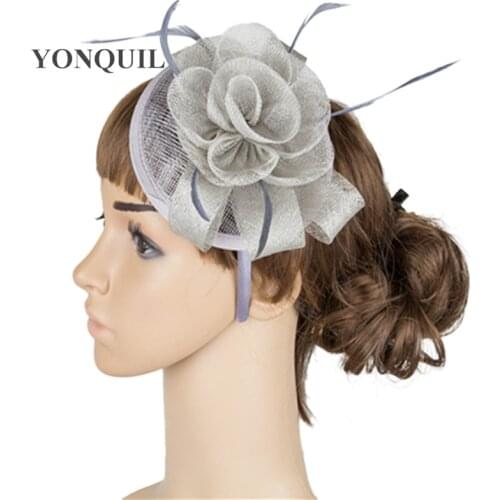 Fantastic Color Sinamay Fascinator Headwear 17 Color Wedding Headpiece Party Show Hair Accessories Millinery Cocktail Hat MYQ029