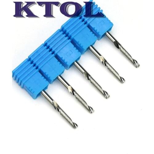 3.175MM Single Flute Aluminium Milling Cutters Tungsten Carbide End Mill Tools CNC Router Bits for Aluminum Cutting 5Pcs/Set