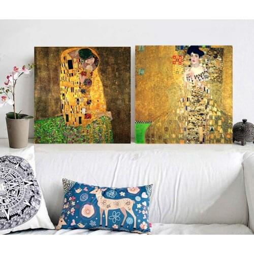 Canvas portrait painting mural Portrait of Adele Bloch-Bauer I 1907 the Kiss by Gustav Klimt Imagich version reproduction