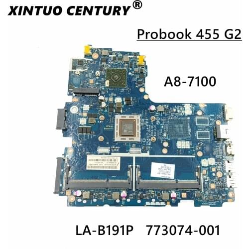 FOR HP Probook 455 G2 Laptop Motherboard 773074-601 773074-001 ZPL45 55 LA-B191P A8-7100 CPU DDR3