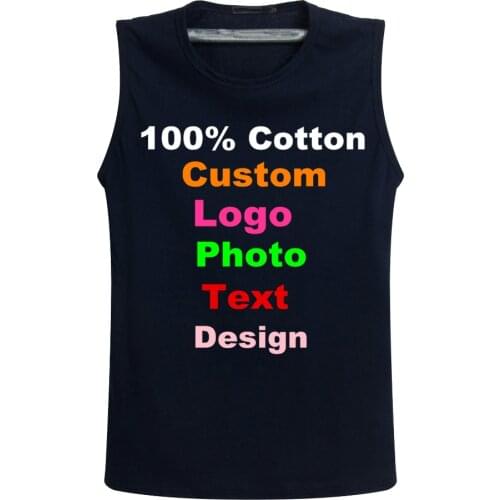 Men Tanks Vest Cotton Sleeveless High Elastic Custom Logo Photo Printed Text shirt Man Male Punk Oversized Boy Tee Top shirts