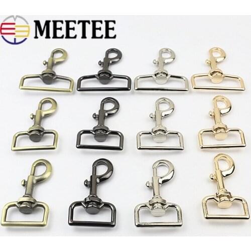 Meetee5pcs 33/38/51mm Luggage Hardware Accessories KeyChain Dog Buckle Bag Shoulder Strap Hook Buckles DIY Webbing Lobster Clasp