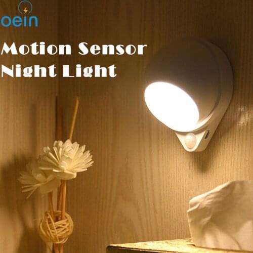 Night Light Motion Sensor LED Cabinet Lamp USB Recharging Wireless Aisle Staircase Bedroom Bedside Light For Kitchen
