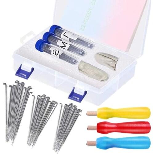 Nonvor 66 Pcs Sewing Needle Felting Tool Starter Kit with Colorful Wooden Handle Holder Wool Fibre Handmade Craft Set