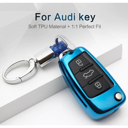 New TPU Car Key Case Fob Cover For Audi A2 A3 8P 8L A6 4F C5 C6 C7 A4 B5 B6 B7 B8 B9 Q5 Q7 Key Ring Shell Accessories For Girls