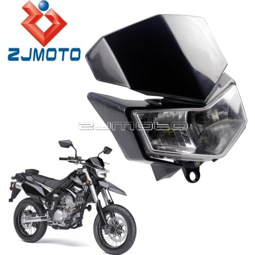 Motorcycle Dirt Bike Headlight Fairing For Kawasaki D-Tracker X 250 KLX250S 2009-2019 Motocross Off Road Headlamp Mask Black