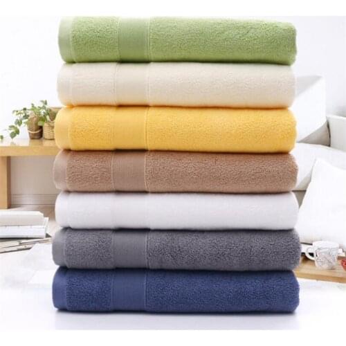 70x140cm Super Thick Cotton Bath Towel Solid Color Hotel Terry Cotton Bathing Towel Plus Thick Bathing Towel 7 Colors
