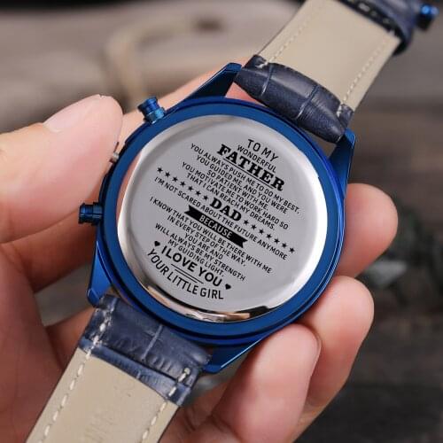 To my dad Luxury sports carved waterproof sports watch to give dad the best gift, always the you baby