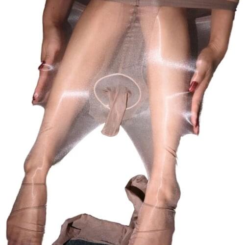 Sexy 0D Slippery Support Crotchless Pantyhose For Men Sissy Tight Stocking Men Pantyhose Sheath Lingerie Erotic Glossy Stocking