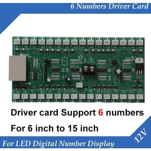 6 Numbers Driver Card Use For Gas Oil Price LED Display Control Board Use For 6 inch to 15 inch Led Digital Number Module