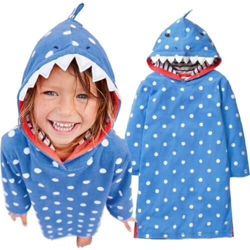 Baby Girl Dress Shark Costumes Children One-Piece Dresses Hooded Girls Blouse Clothing White Dot Hoodies Kids Outfit 2 4 6 8 10Y
