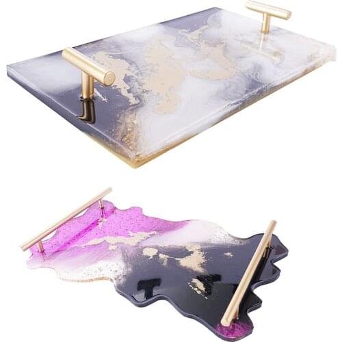 Rectangle Fruit Tray Coaster Handle Silicone Mold Decorative UV Epoxy resin Tabletop Mold Ornament Jewelry Making Tools craft