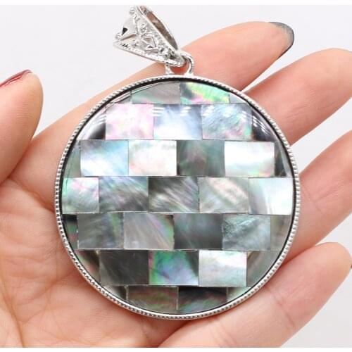 Stainless Steel frame Shell Pendant Ocean Shell Fashion Jewelry Making Discovery DIY Pendant Handmade Accessories 50x50mm
