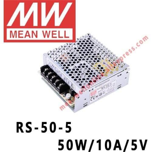 RS-50-5 Mean Well 50W/10A/5V DC Single Output Switching Power Supply meanwell online store
