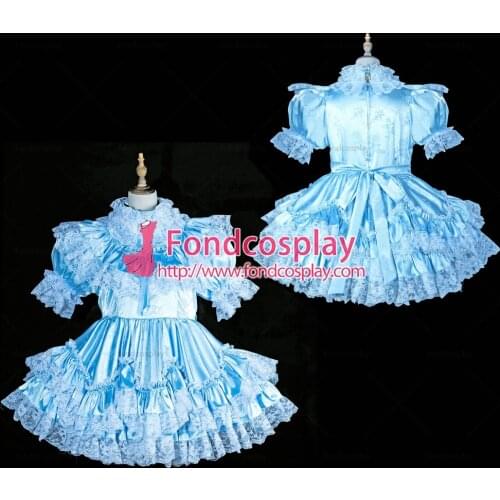 Lockable Sissy maid Satin-Jacquard dress cosplay costume Tailor-made[G3838]