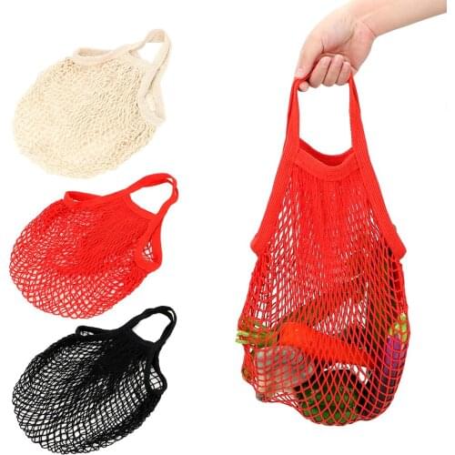 Foldable Home Organization Storage Shopping Bags Reusable String Bag Mesh Net Turtle Bag Fruit Storage Handbag Totes